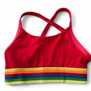 Zumba Sports Bra with Rainbow Band